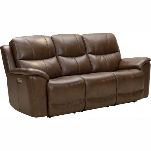 Kaden Power Reclining Sofa with Lumbar in Jarod Brown Leather